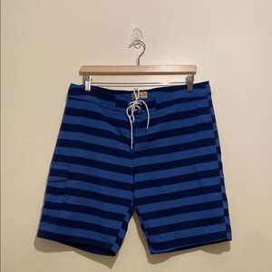 J. Crew Blue Striped Men's Swim Shorts. Size 35